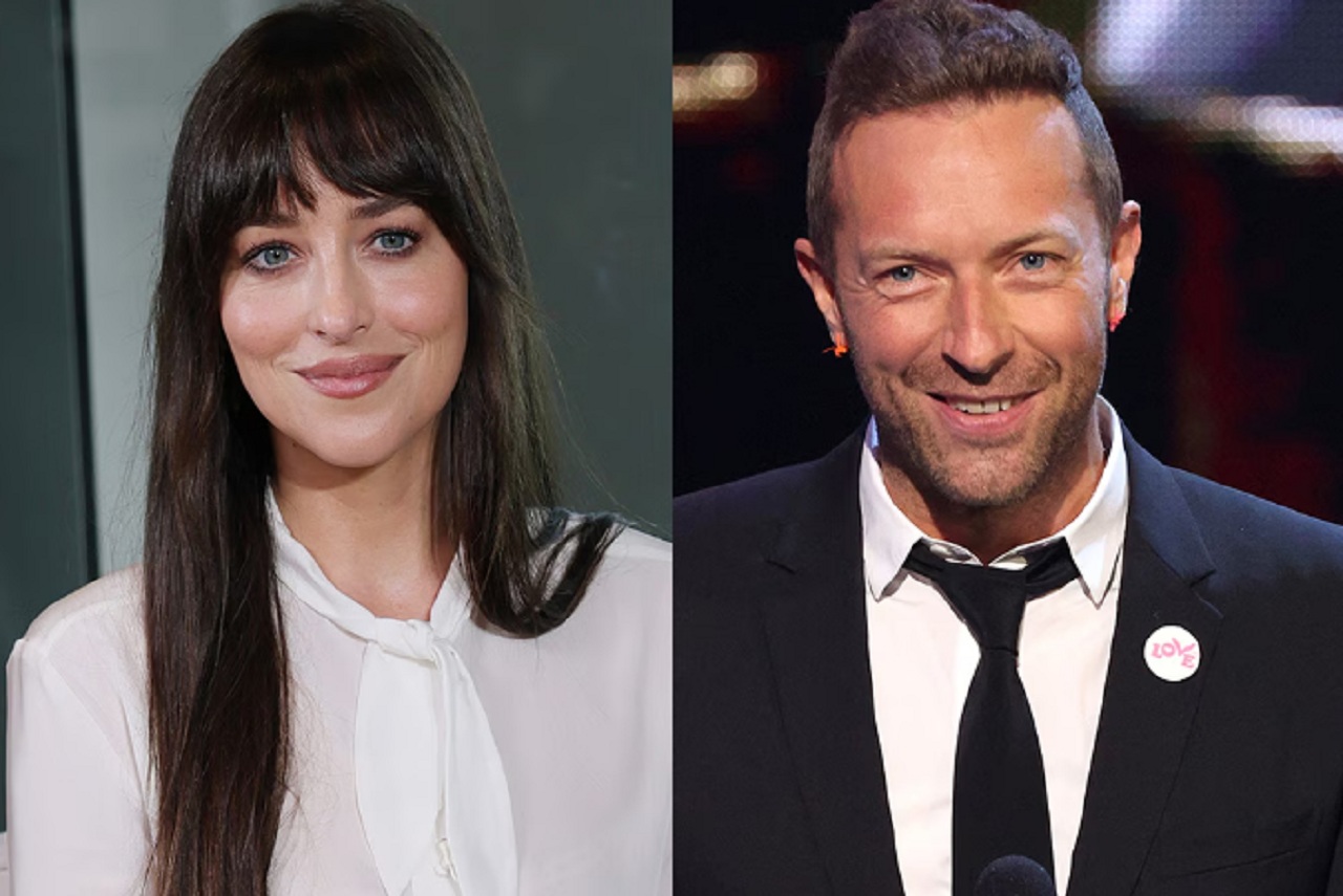 Chris Martin and Dakota Johnson photographed together before their 2025 breakup.