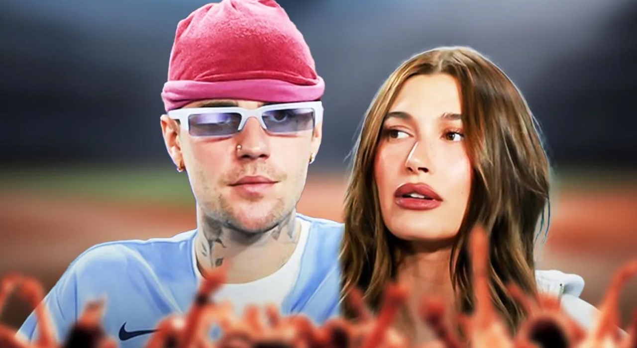 Justin and Hailey Bieber cheer for Toronto Blue Jays at Dodger Stadium, October 2025.