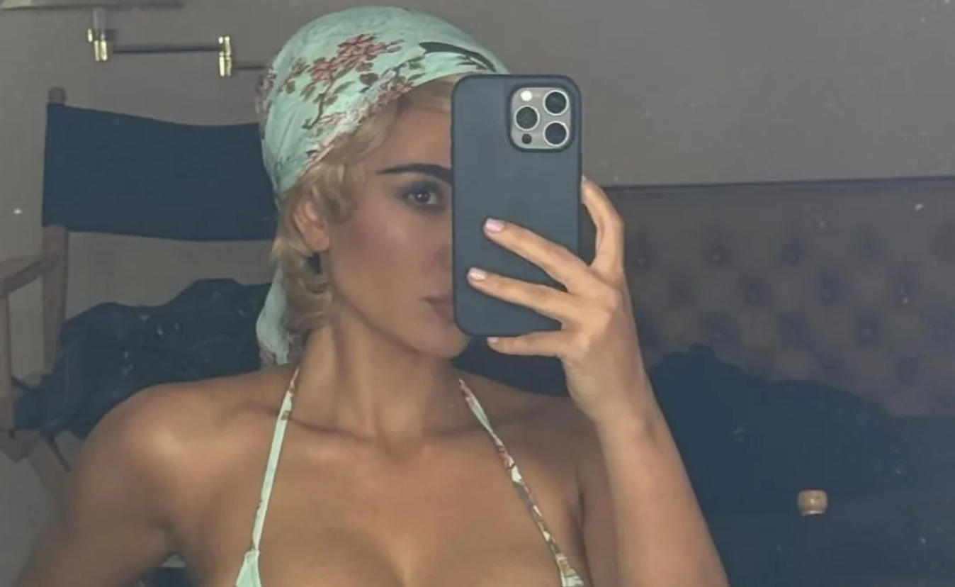 Kim Kardashian in NikeSKIMS workout fit during Sunday training session.