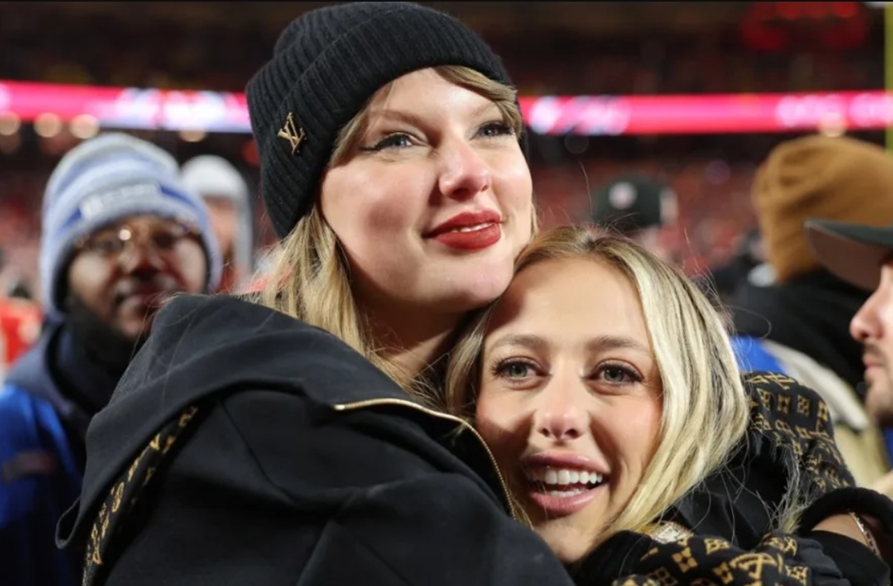 Taylor Swift attending a Kansas City Chiefs game at Arrowhead Stadium.