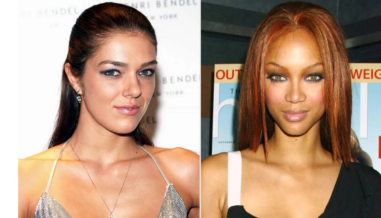 Adrianne Curry and Tyra Banks during ANTM Cycle 1 photoshoot, 2003.