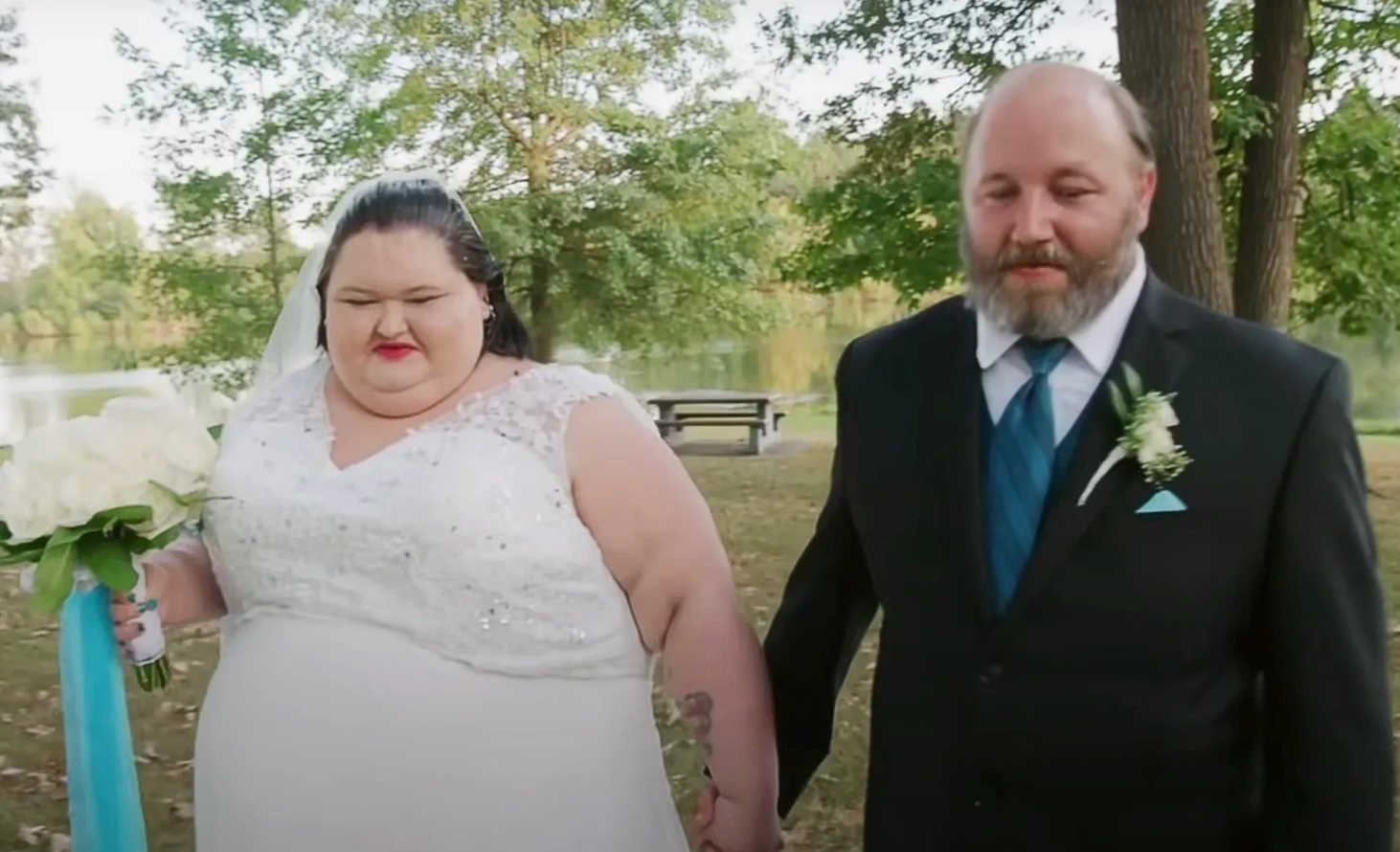 Amy Slaton and Brian Lovvorn wedding photo at haunted tavern.