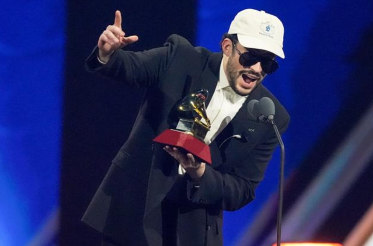 Bad Bunny winning Album of the Year at the 2025 Latin Grammys.