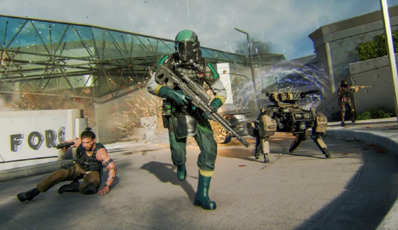 Black Ops 7 promotional art with countdown timer highlighting console and PC release times.