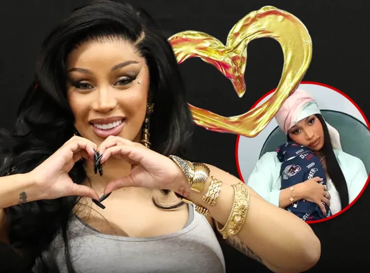 Gold pendant created from Cardi B’s newborn son’s umbilical cord.