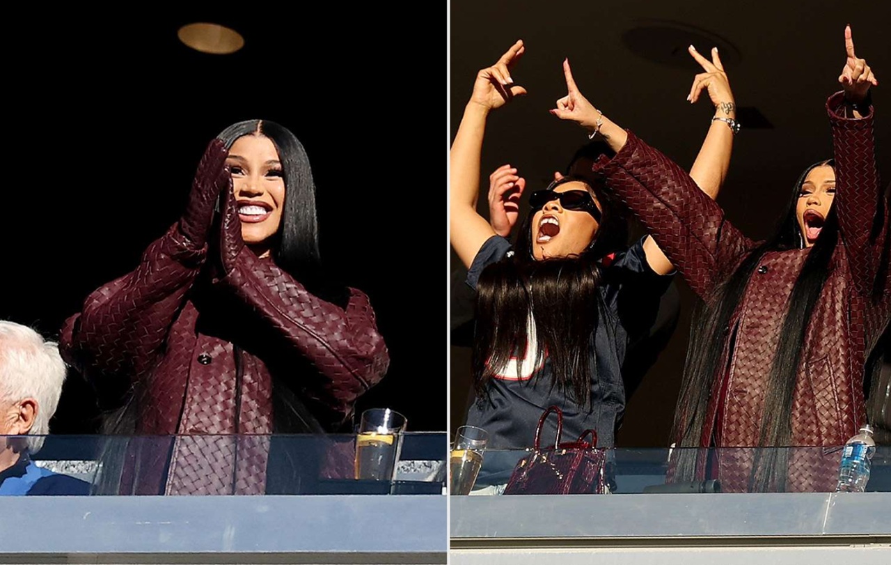 Cardi B attends New England Patriots game to support Stefon Diggs.