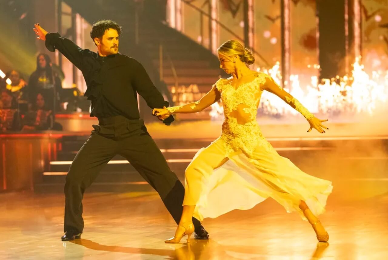 DWTS contestants perform rock-themed routines during Rock & Roll Hall of Fame Night on November 4, 2025.