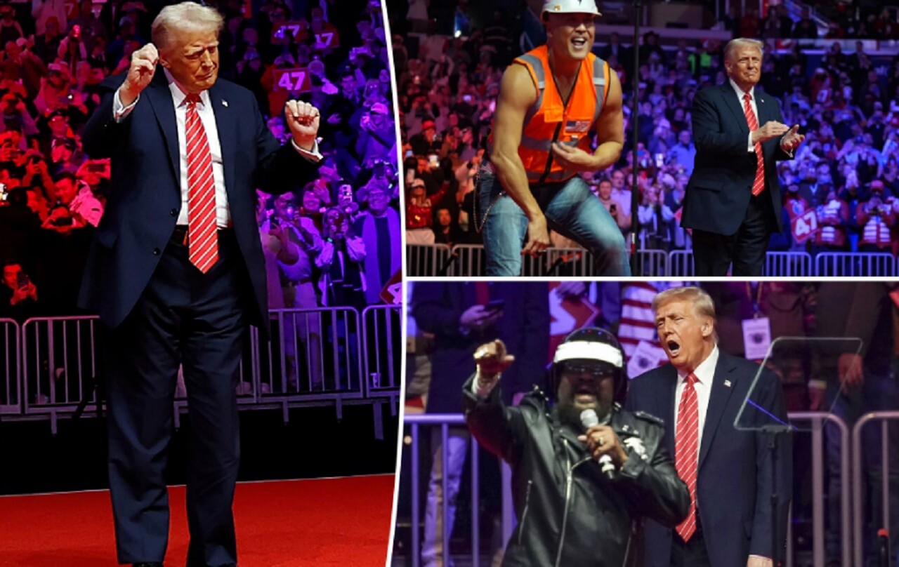 Donald Trump calls Zohran Mamdani a “communist” and performs YMCA dance during Miami speech.