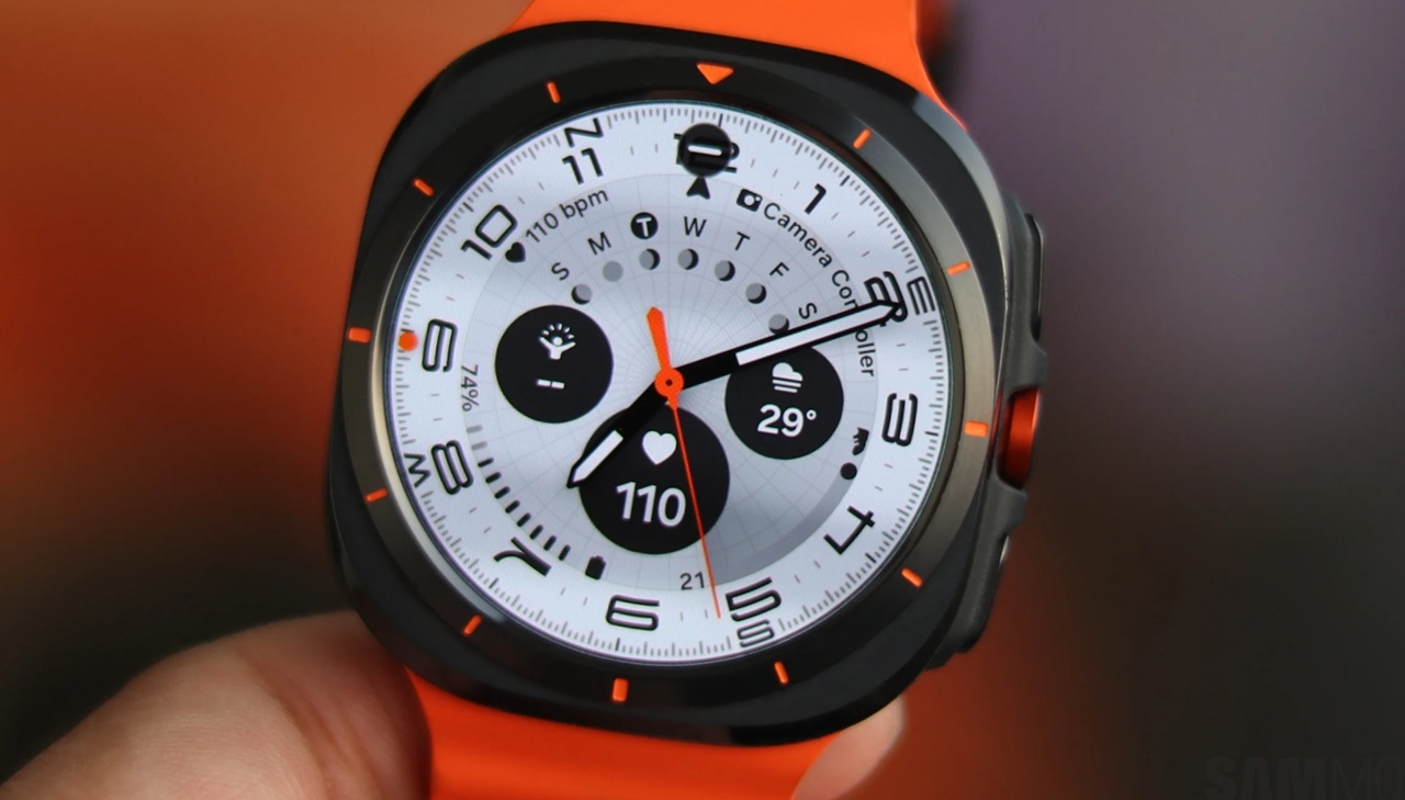 Galaxy Watch 6 showing One UI 8 Watch Beta 4 update screen.