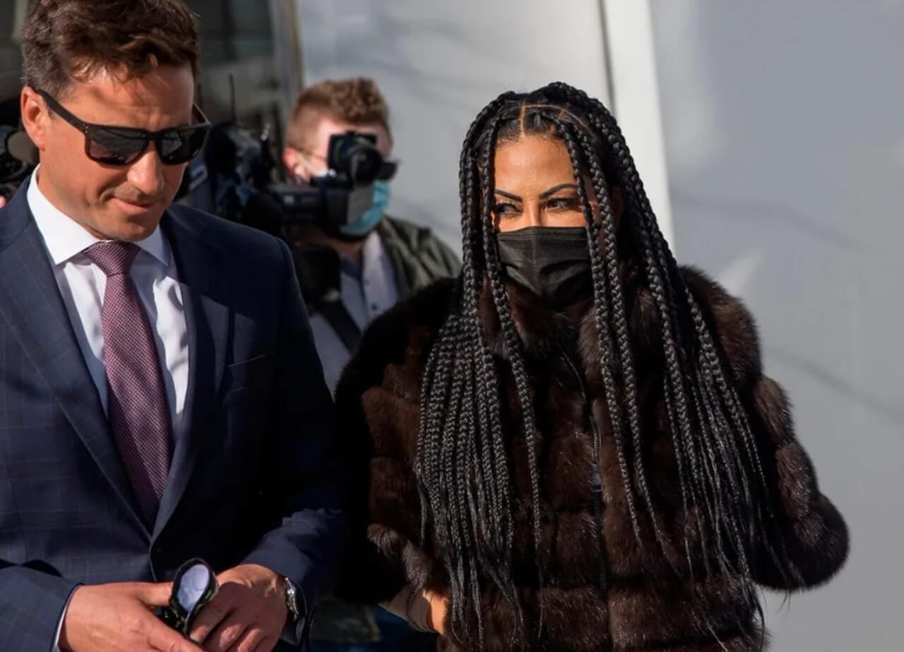 Jen Shah arrives at court before sentencing in federal fraud case.