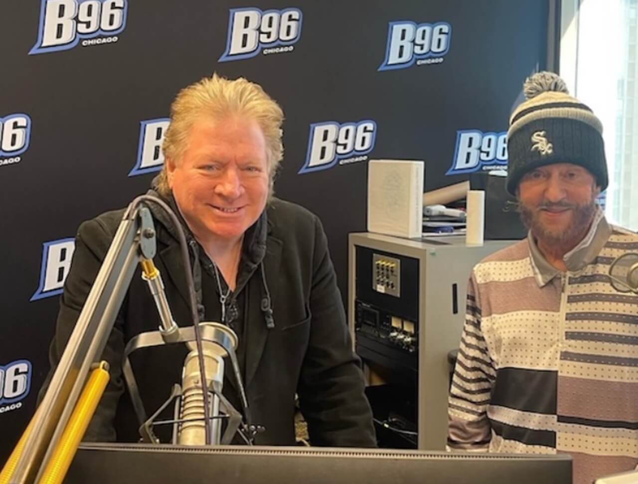 “Chicago radio host Joe ‘JoBo’ Colborn speaking during a live broadcast at B96”