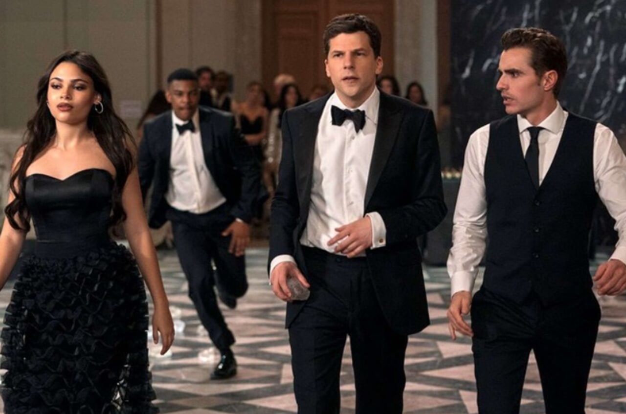 Jesse Eisenberg, Woody Harrelson, Isla Fisher, Dave Franco, Morgan Freeman, and new cast members in Now You See Me: Now You Don’t.