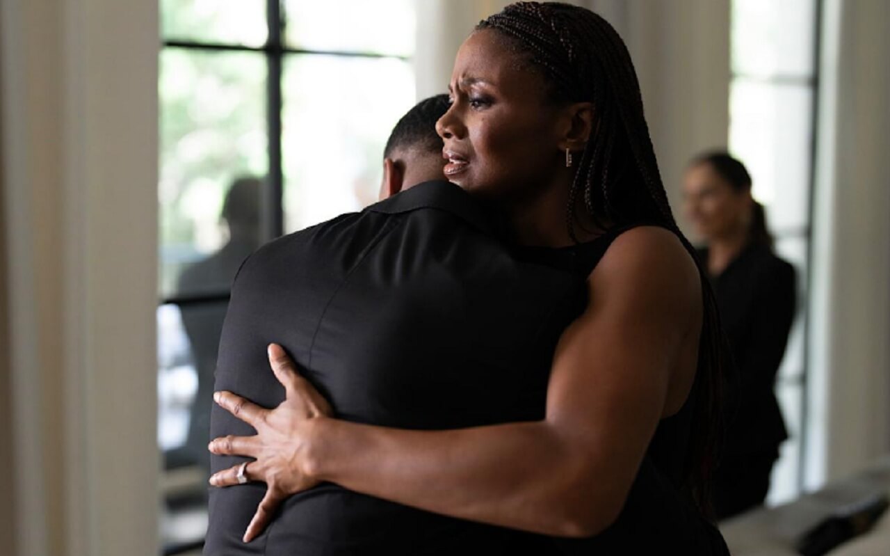 Monica pointing a gun at Jax in the shocking final scene of Reasonable Doubt Season 3 finale.
