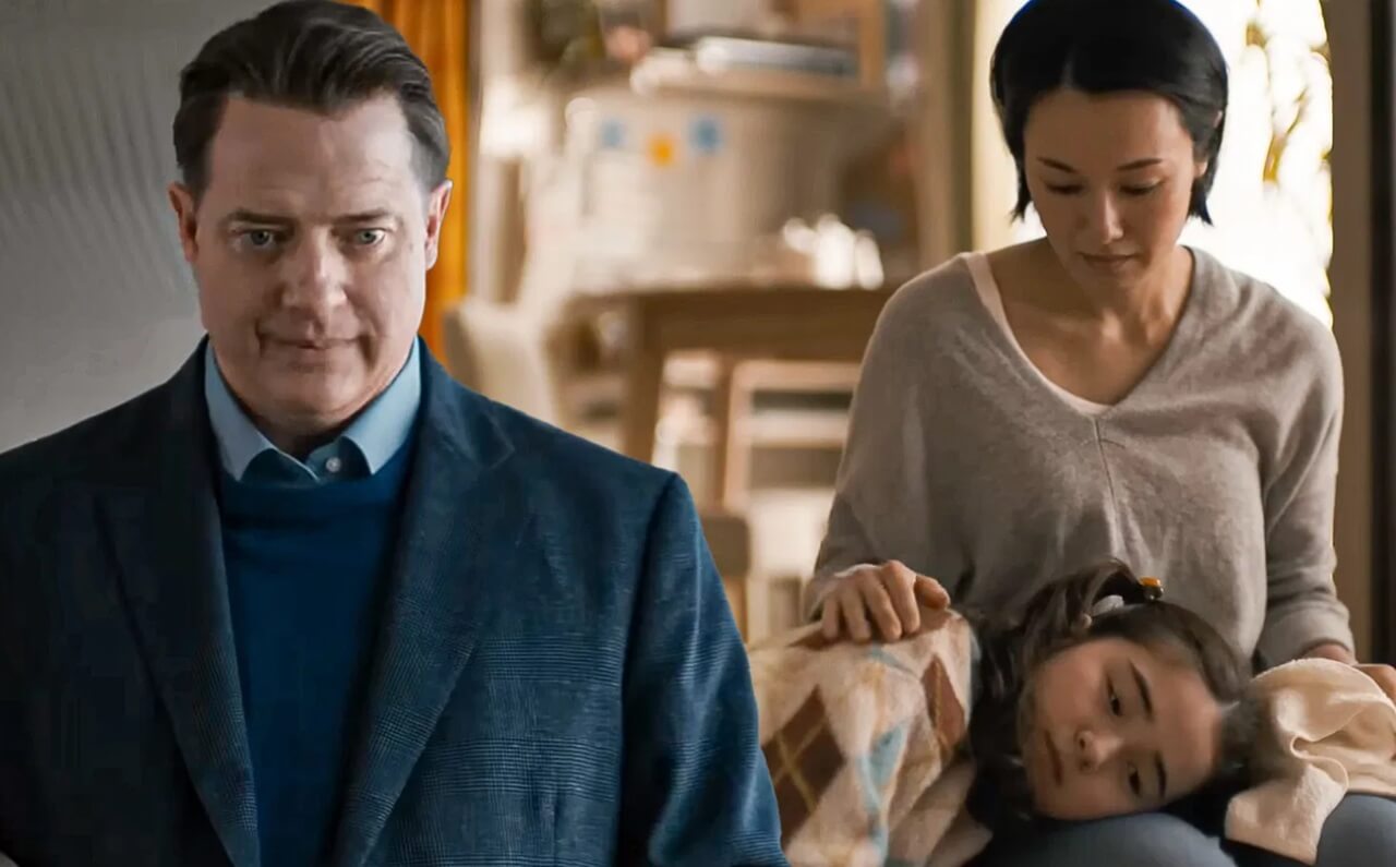 Brendan Fraser and Shannon Gorman in a scene from Rental Family.