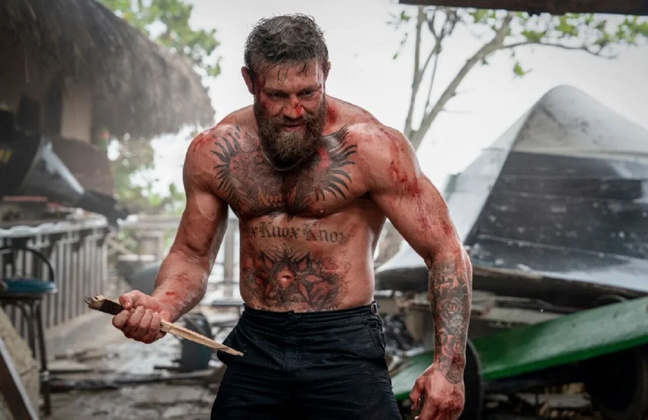 Jake Gyllenhaal and Conor McGregor rehearse Road House fight scene in Las Vegas.