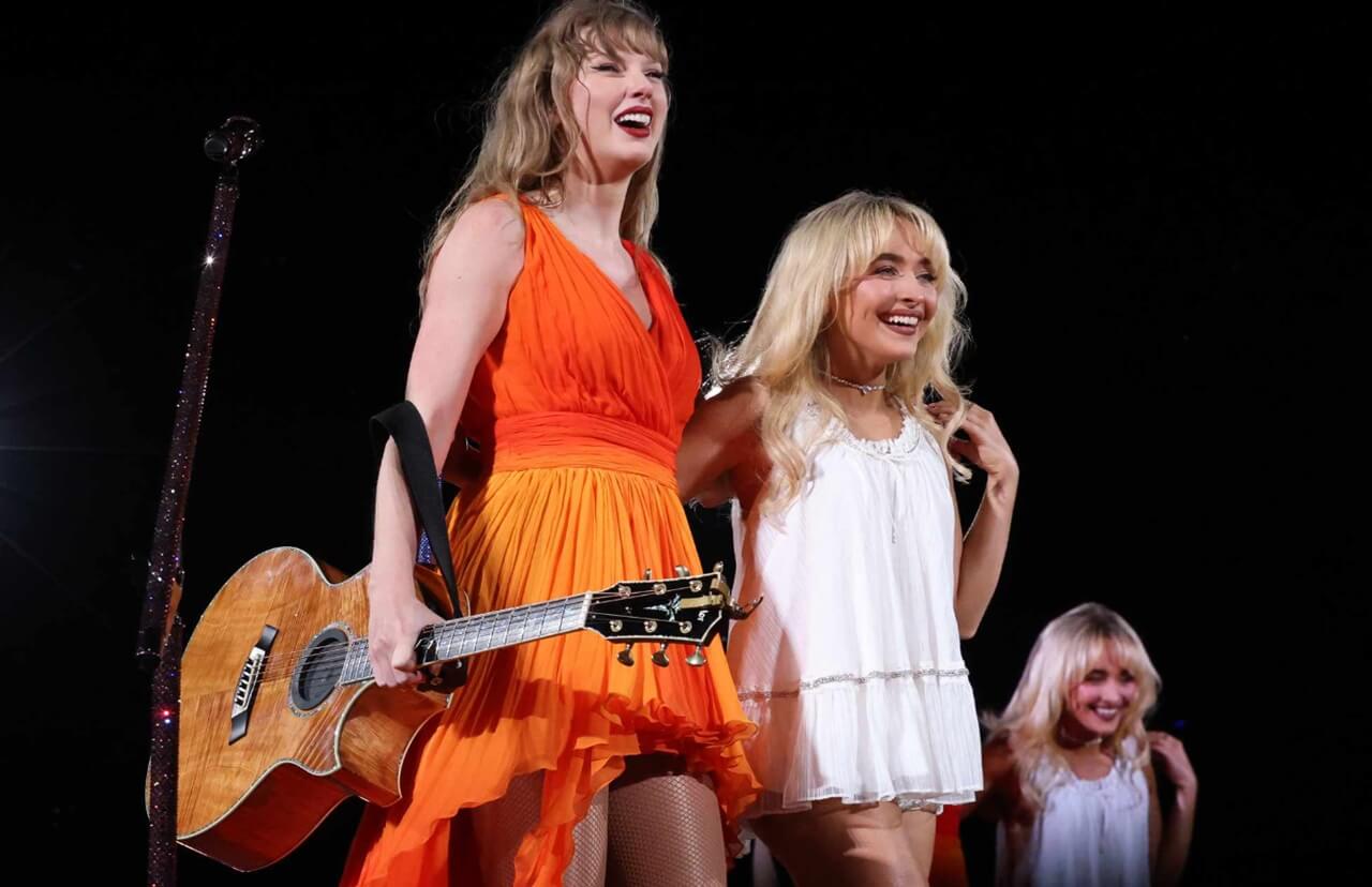 Sabrina Carpenter and Taylor Swift photographed together in New York City.