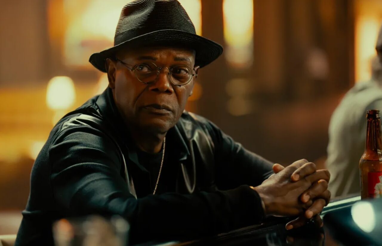 Samuel L. Jackson appearing as a contract killer in Tulsa King Season 3.