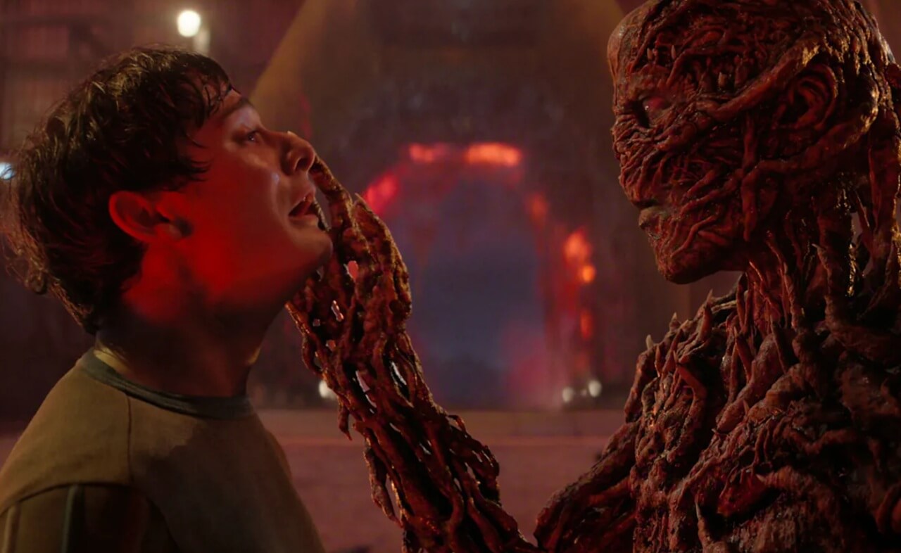 Stranger Things cast photo featuring Noah Schnapp, Millie Bobby Brown, Finn Wolfhard, and Gaten Matarazzo