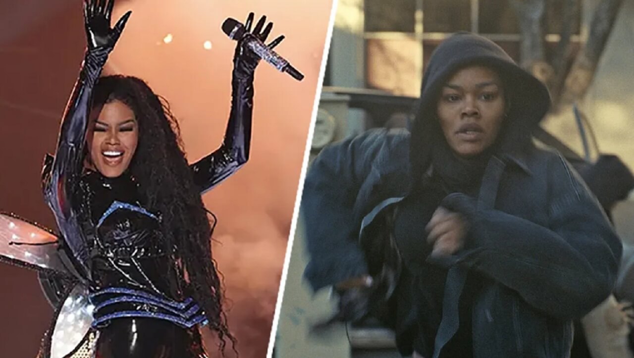 Teyana Taylor filming One Battle After Another in dramatic scene.