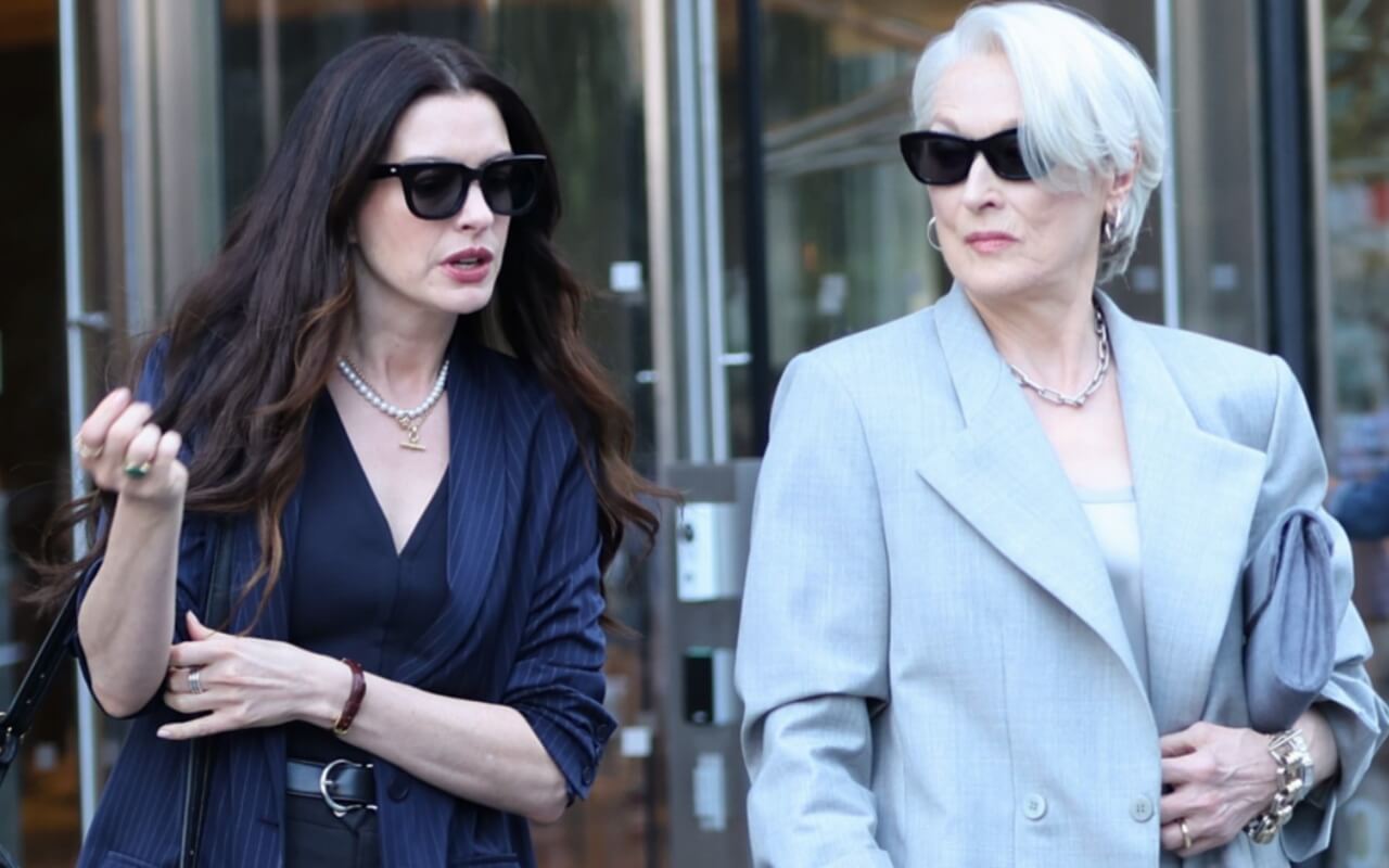 Anne Hathaway and Meryl Streep reunite on set for The Devil Wears Prada 2 teaser
