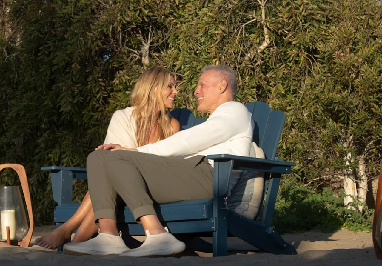 Mel Owens on the beach during “The Golden Bachelor” Antigua episode.