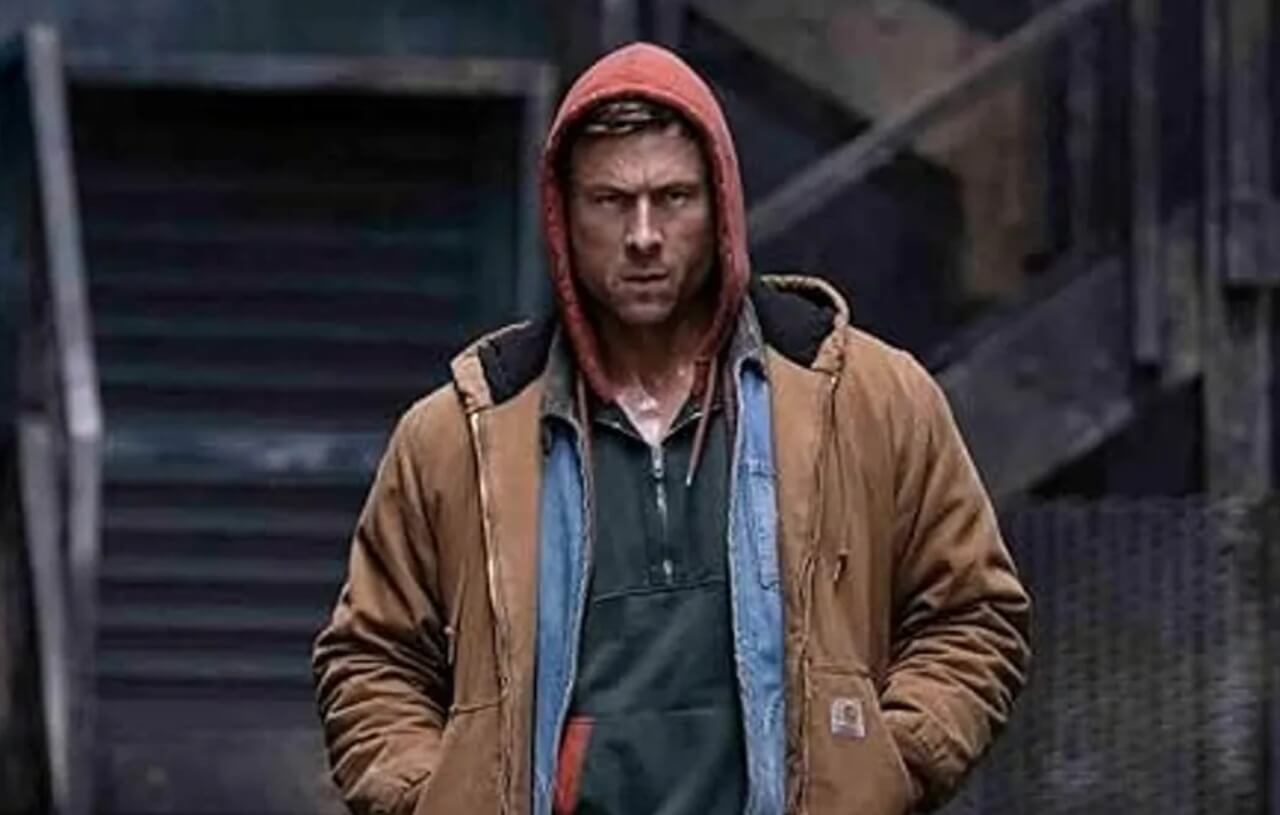 Glen Powell in The Running Man 2025 action scene