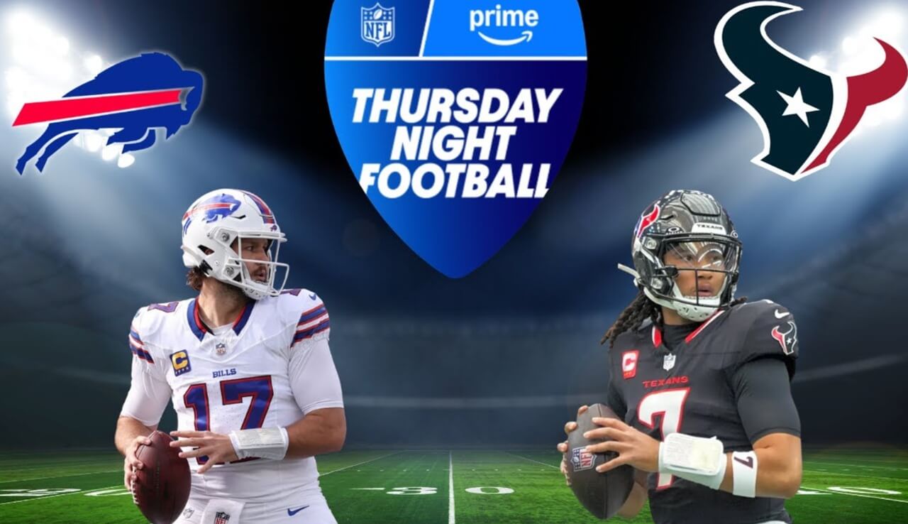 Josh Allen warms up before Thursday Night Football game.