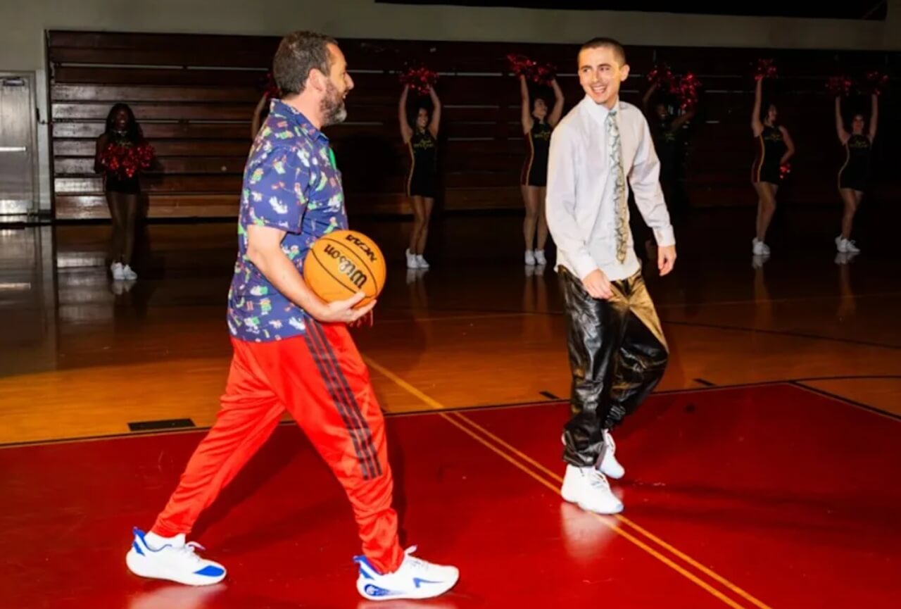 Timothée Chalamet and Adam Sandler basketball Q&A event