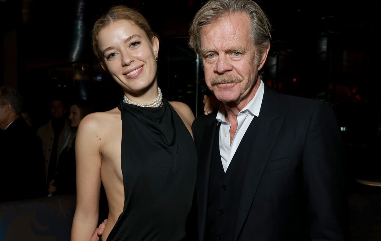 William H. Macy and Georgia Grace attend The Running Man premiere in New York.