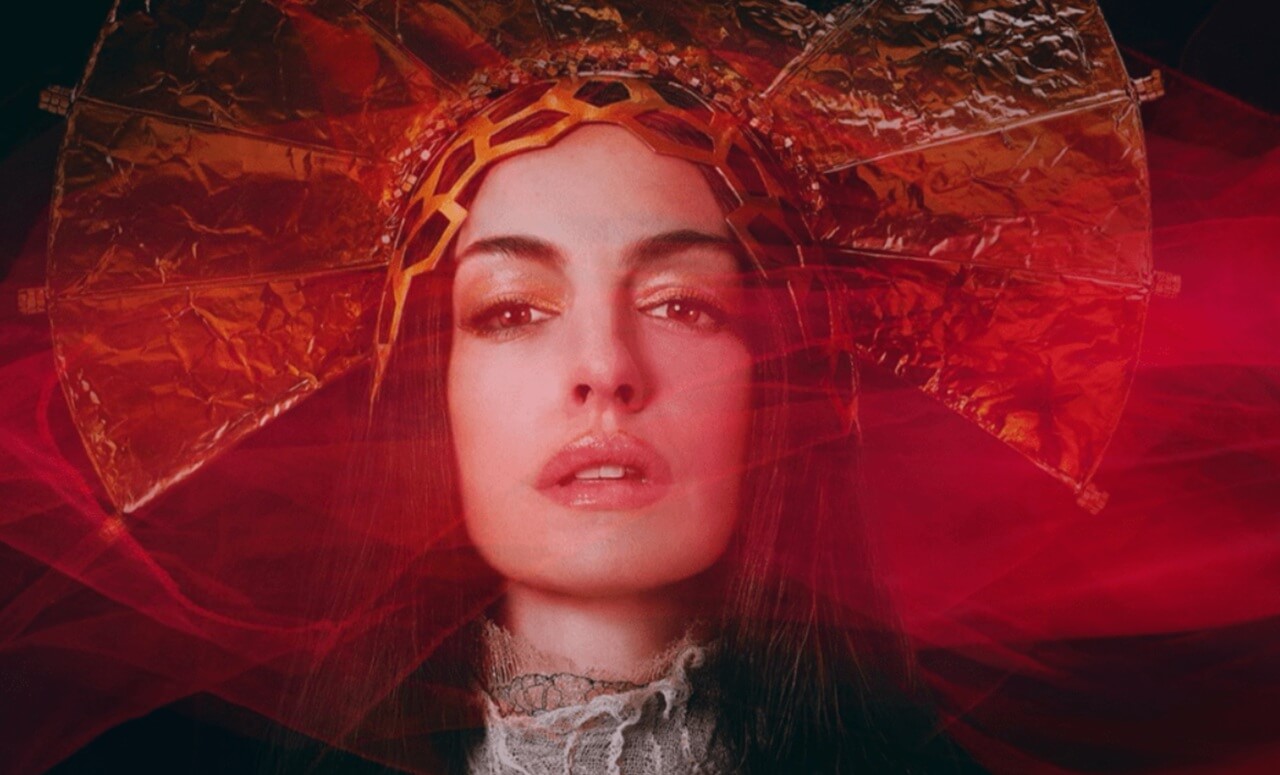 Anne Hathaway as fictional pop star Mother Mary in A24’s upcoming film.