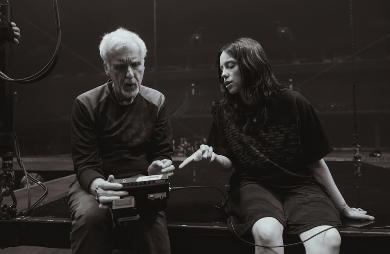 Billie Eilish onstage during 3D filming for her concert documentary