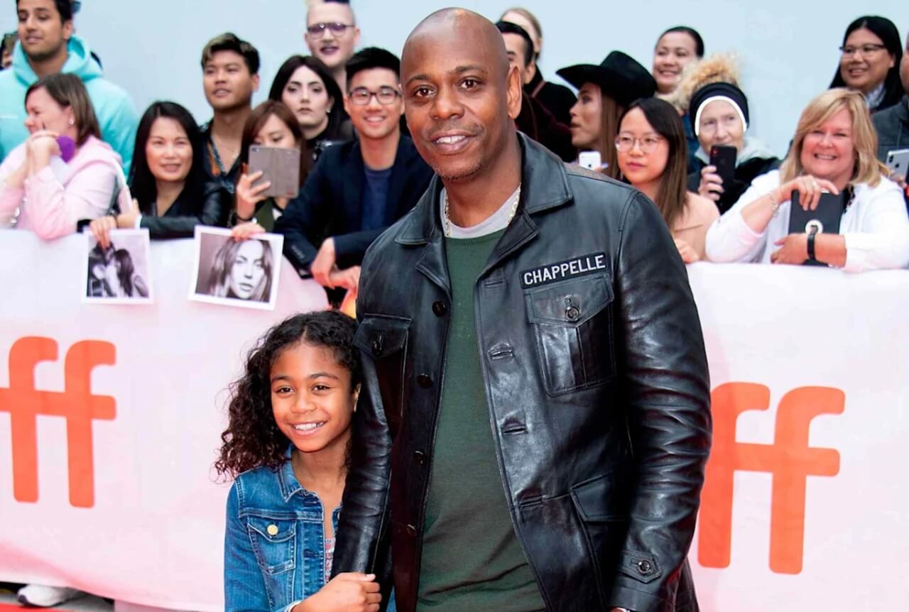 Dave Chappelle with daughter Sanaa at film premiere