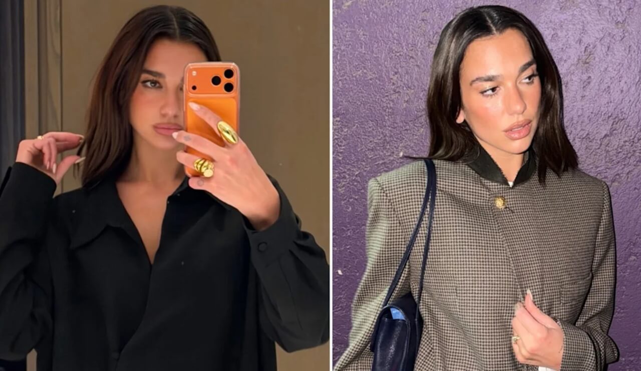 “Dua Lipa shares stylish Mexico City photos in black outfit.”