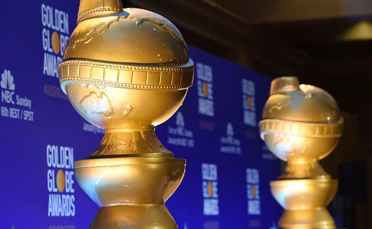 Presenters announcing Golden Globes 2026 nominations on stage.