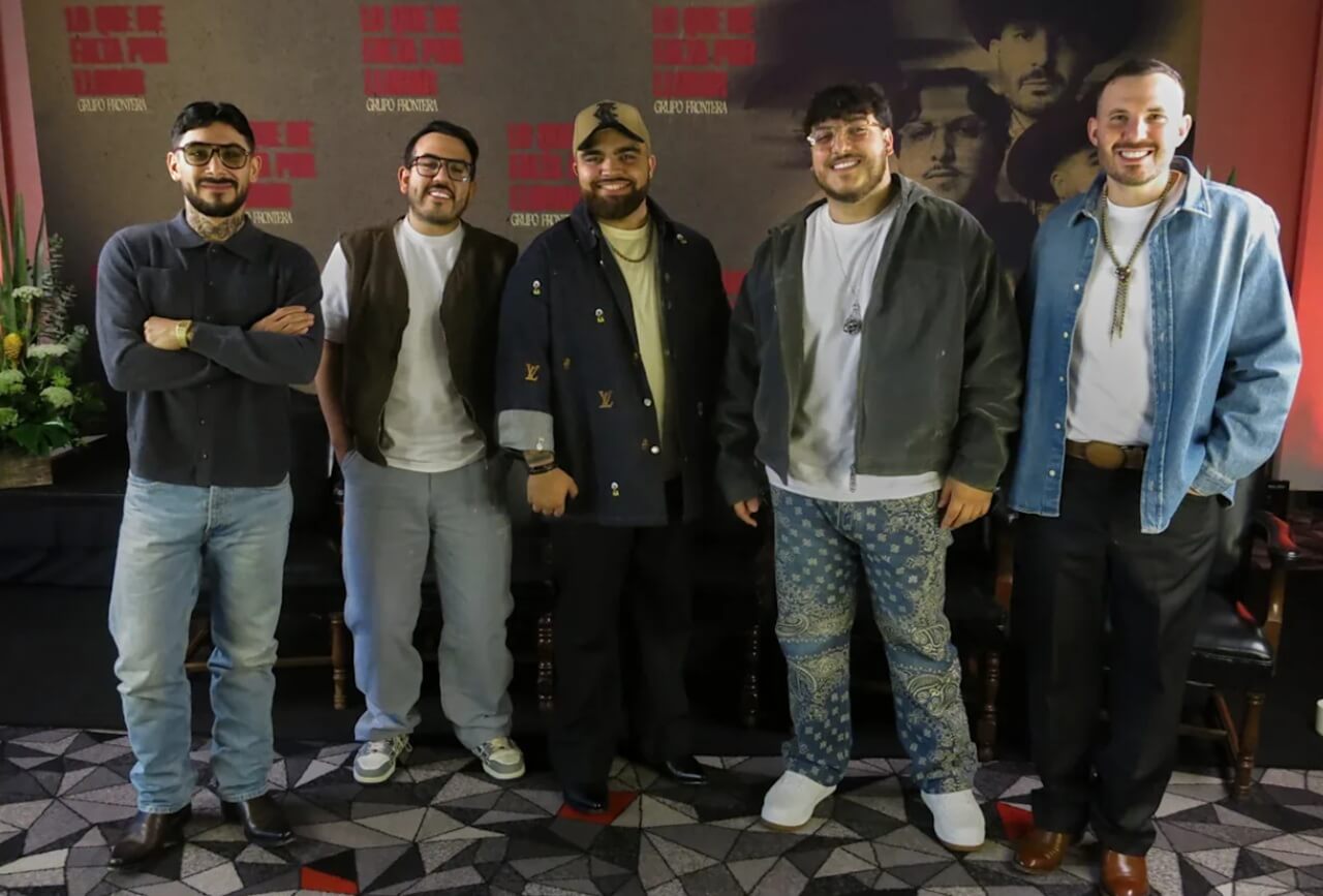 Grupo Frontera members posing for album promotion portrait.