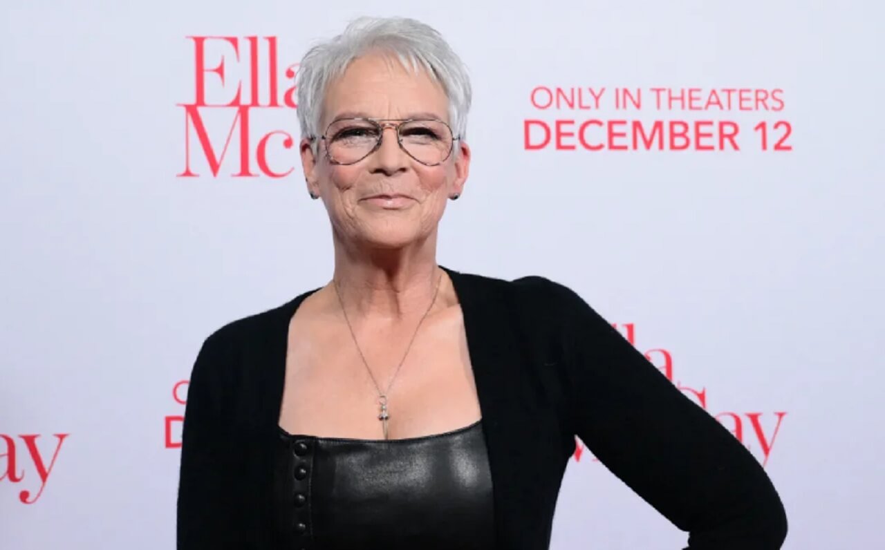 Jamie Lee Curtis at the Los Angeles premiere of Ella McCay discussing her thoughts on retirement.