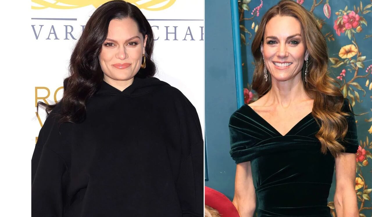 Jessie J hugging Kate Middleton at the Royal Variety Performance after talking about their shared cancer journeys.