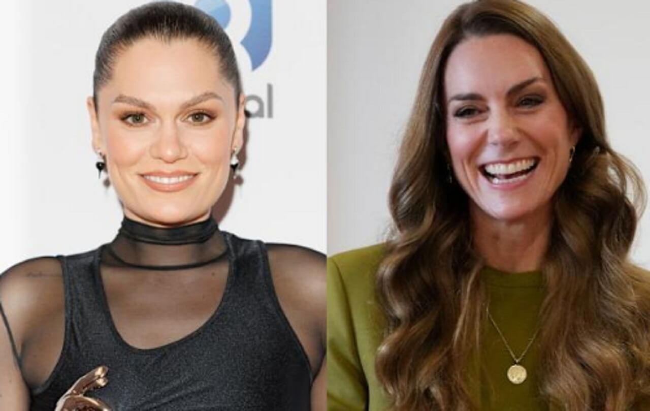 Jessie J hugs Princess Kate during the Royal Variety Performance in London.