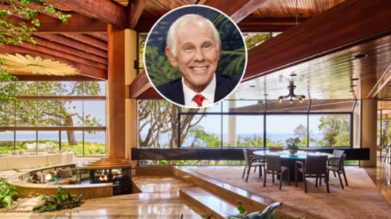 Aerial view of Johnny Carson’s former Malibu estate listed for $110 million.