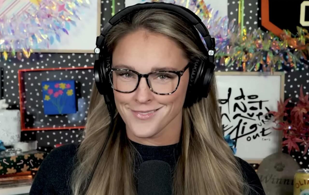 Kylie Kelce records podcast episode discussing natural aging and wrinkles