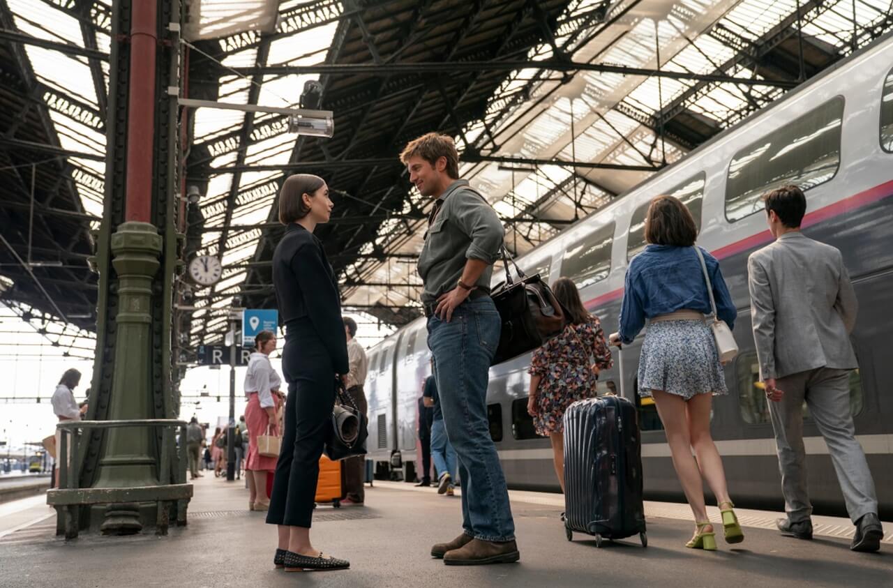 Emily and Gabriel say goodbye at train station in Season 5 finale