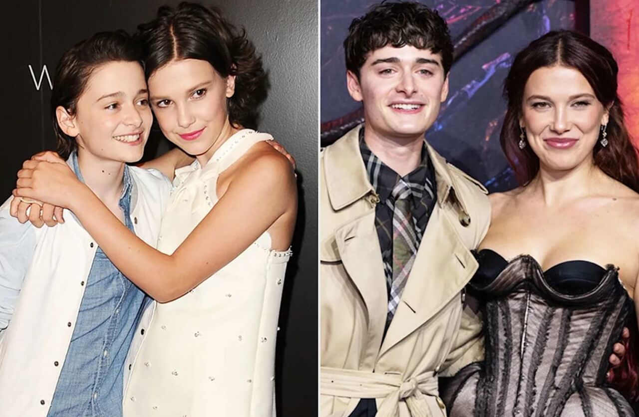 Noah Schnapp and Millie Bobby Brown attend a Stranger Things event together