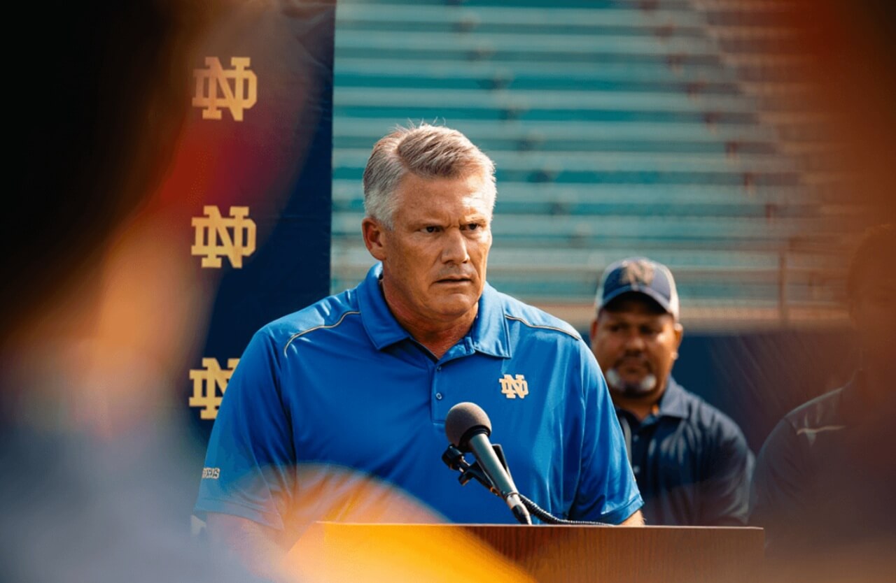 Notre Dame AD Pete Bevacqua addresses media after CFP snub and bowl withdrawal.