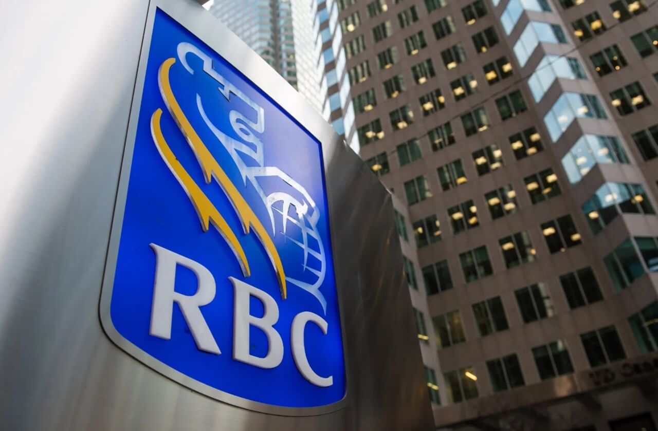 RBC headquarters building with Royal Bank of Canada logo.