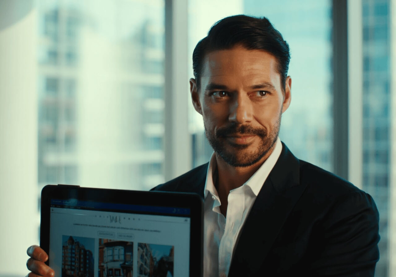 “Ryan Serhant in a Manhattan penthouse as his net worth reaches $40 million.”