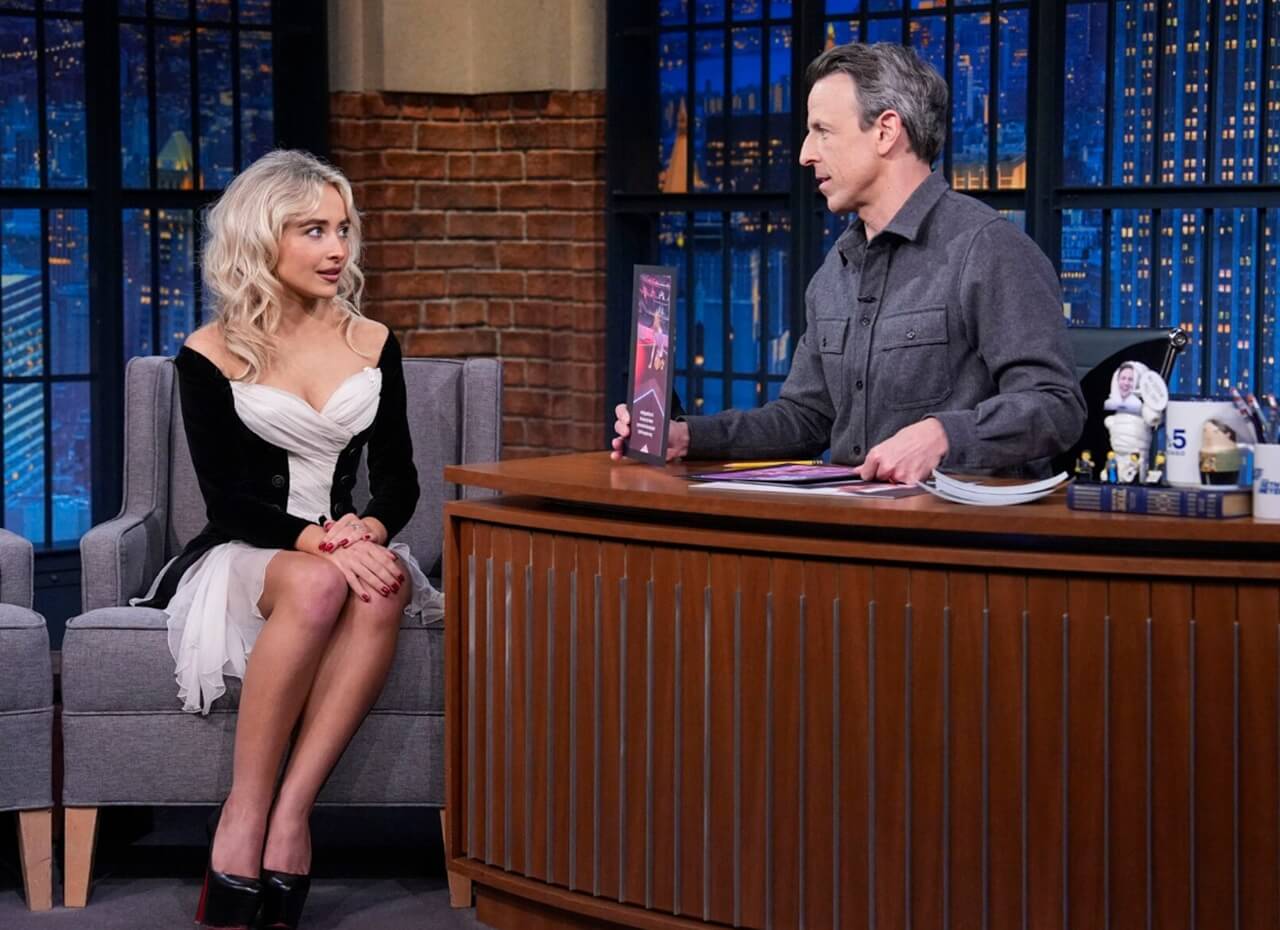 Sabrina Carpenter joins Seth Meyers for Day Drinking on Late Night with Seth Meyers.
