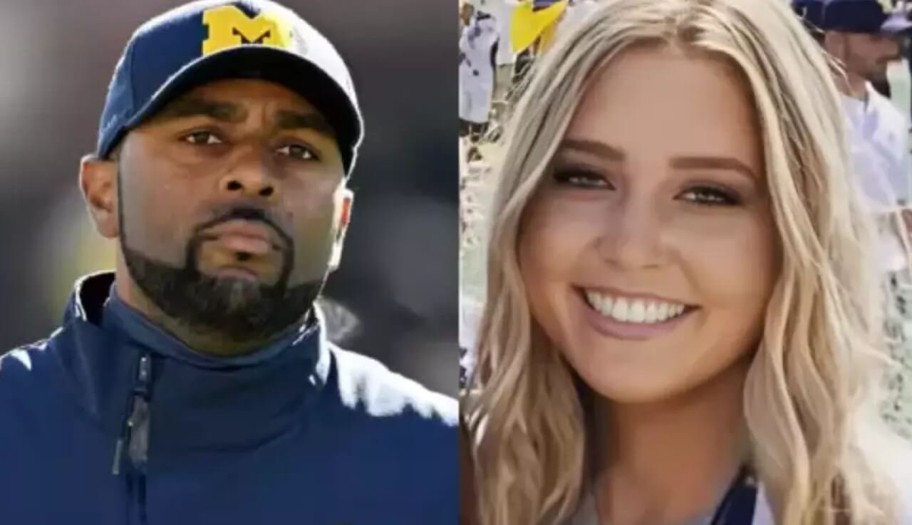 Michigan Stadium exterior amid media coverage following Sherrone Moore’s dismissal.