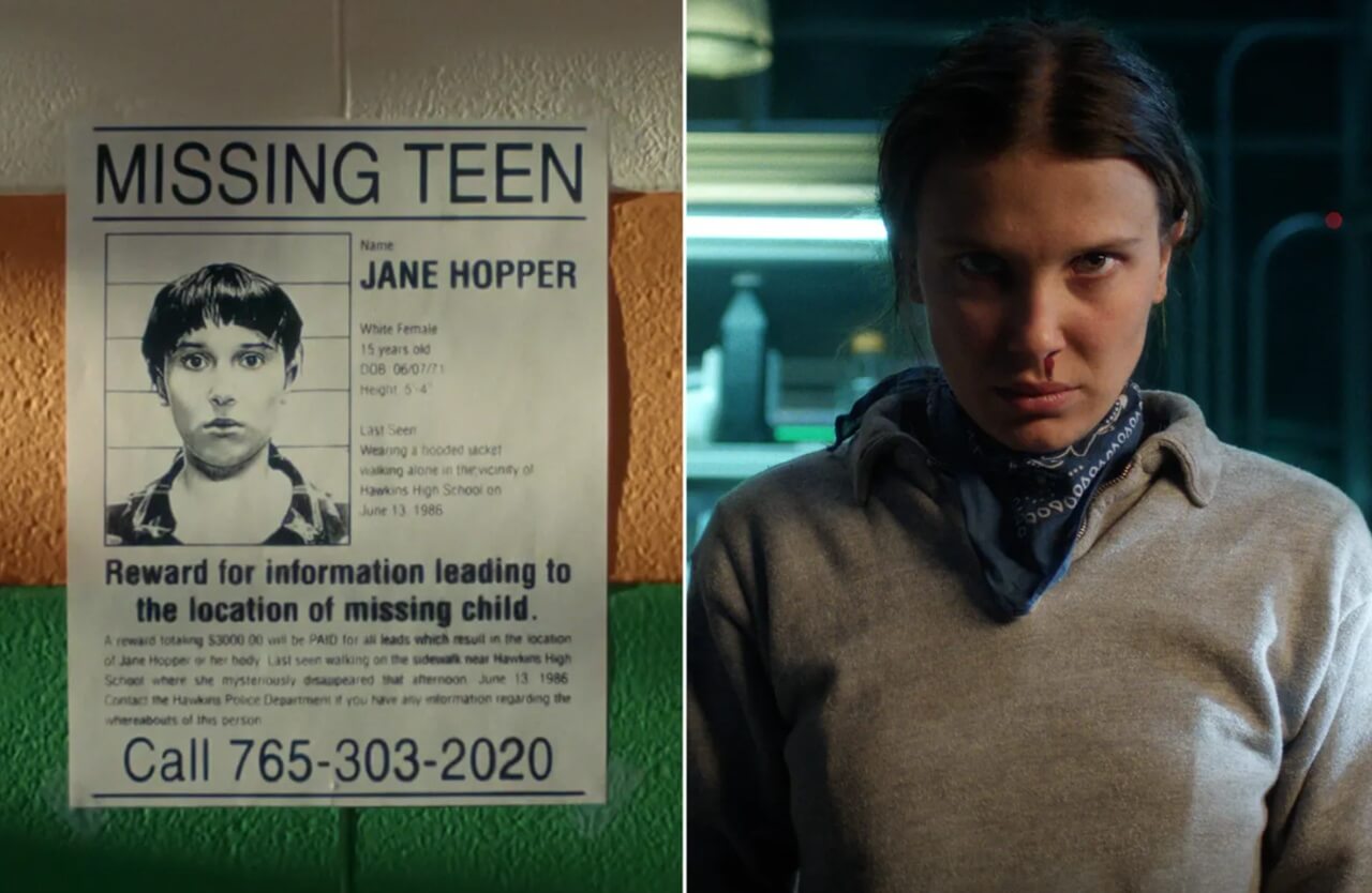 Stranger Things Season 5 cast photo with dramatic lighting at Netflix premiere.