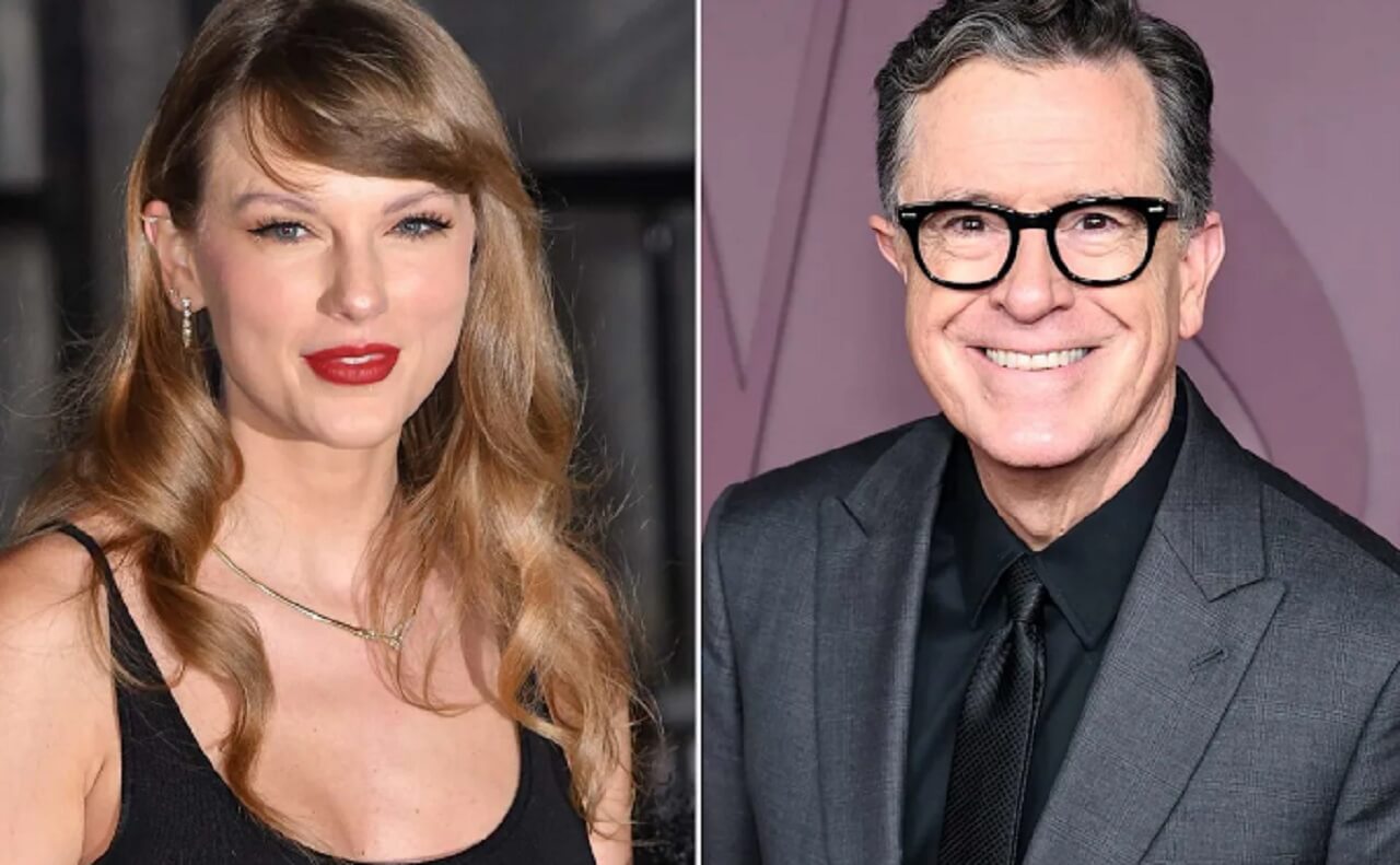Taylor Swift appears on The Late Show with Stephen Colbert for new album promotion