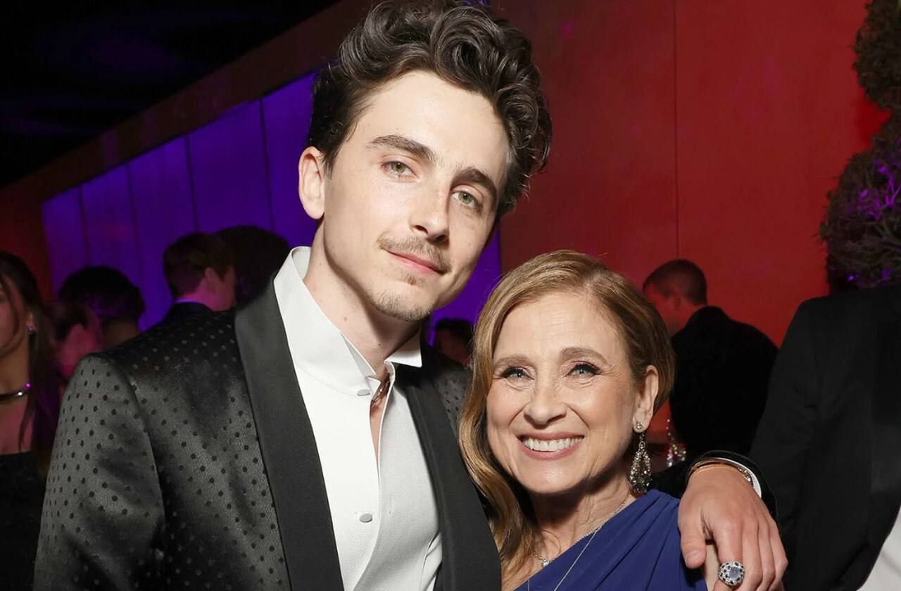 Timothée Chalamet and his mom Nicole Flender together at a film event, celebrating the upcoming release of Marty Supreme.